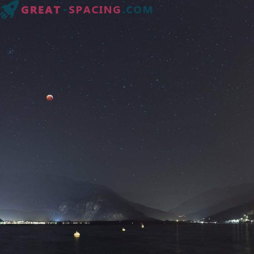 Lunar Eclipse over Lake Maggiore