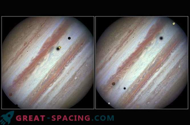 Hubble a créé une image étonnante du transit de trois satellites de Jupiter