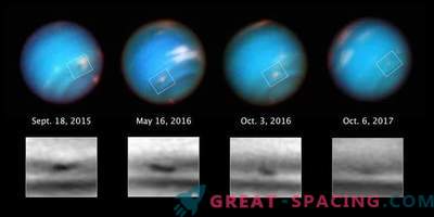 Hubble regarde l'étrange tempête de Neptune