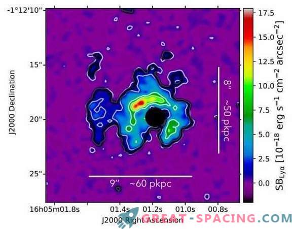 Éjection du alpha de Lyman autour du quasar J1605-0112