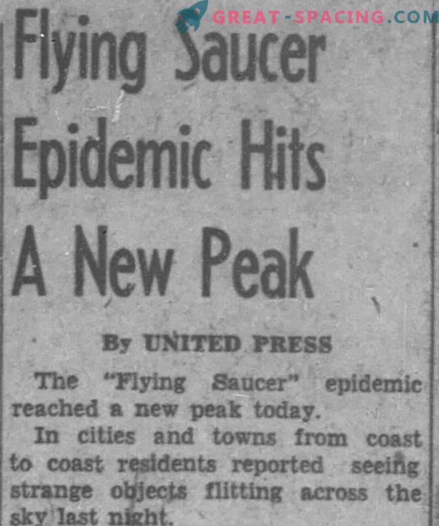 Comme décrit par des objets non identifiés en 1952 au-dessus de Washington. Articles de journaux