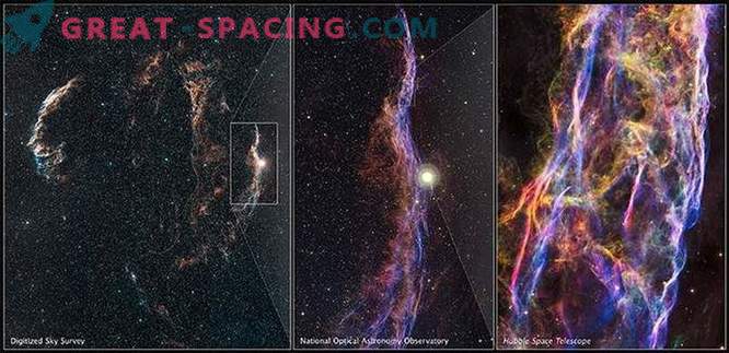 Hubble a fourni de nouvelles images agrandies de la nébuleuse de Voil