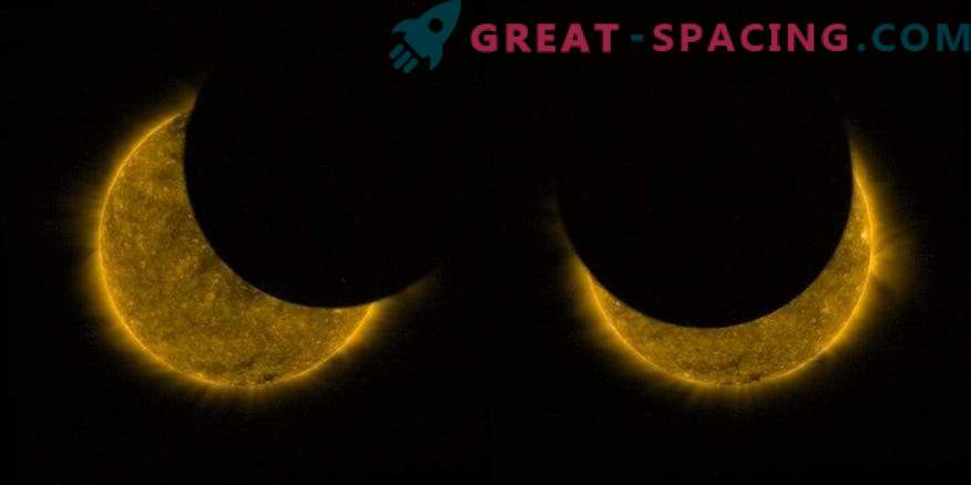 éclipse solaire privée depuis l'espace